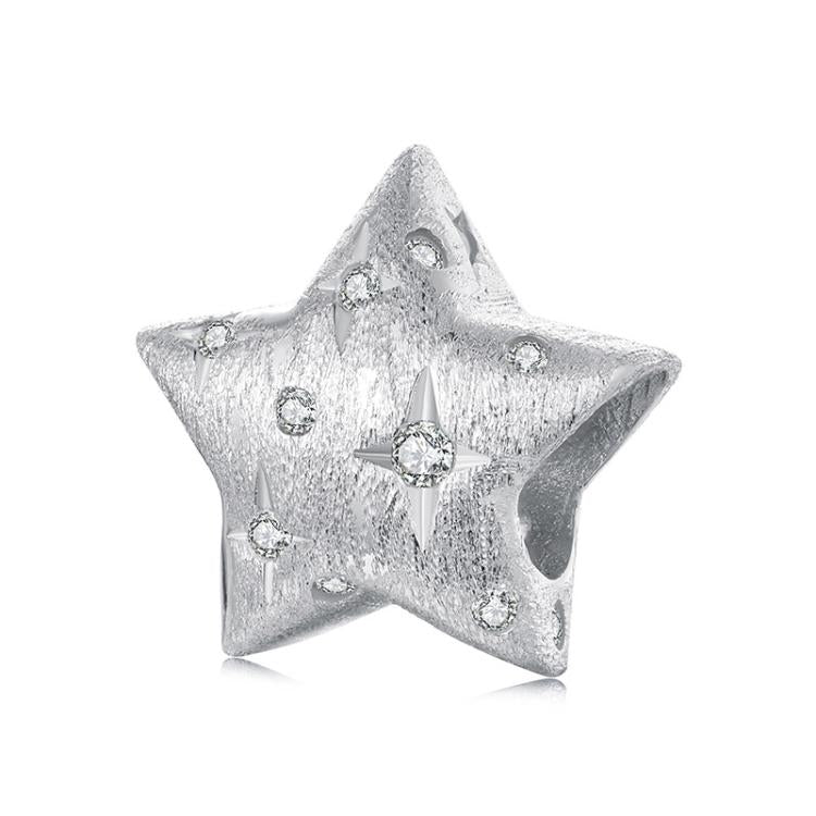 S925 Sterling Silver Platinum-Plated Five-Pointed Star Beads