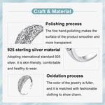 S925 Sterling Silver Oxidized Retro Pattern Open Adjustable Ring