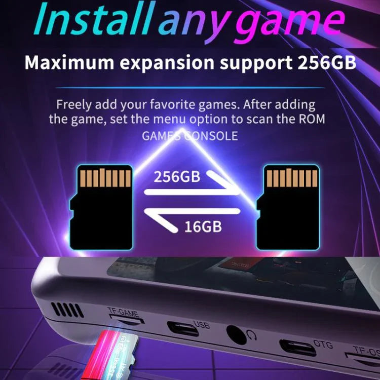 H36S 3.5インチIPS HDスクリーン レトロPSPゲーム機 Linuxシステム GBA携帯型ビデオゲーム機、64G、128G