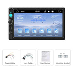 7インチ 有線CarPlay デュアルUSB MP5プレーヤー Bluetooth 大画面 カーセンターコントロール, 標準, 標準+12灯カメラ