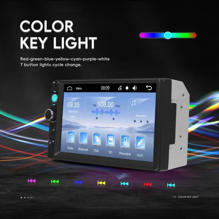 7インチ 有線CarPlay デュアルUSB MP5プレーヤー Bluetooth 大画面 カーセンターコントロール, 標準, 標準+12灯カメラ