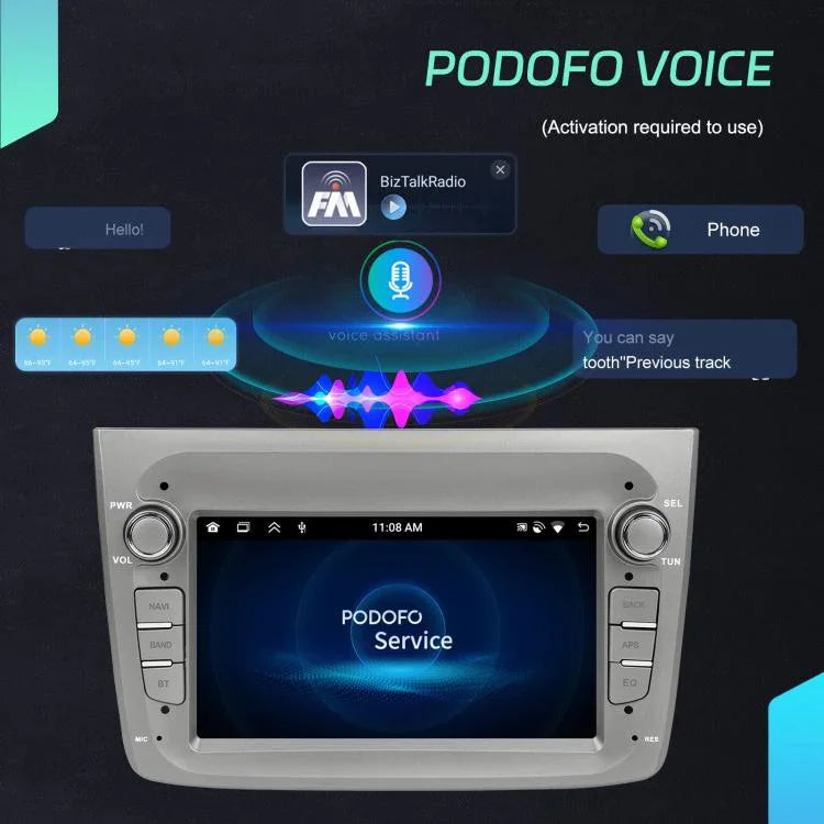 アルファロメオ MITO 2008-2016年用 7インチ 横型スクリーン Android 15 CarPlay カーセンターコントロール統合機, 4+64G, 2+64G