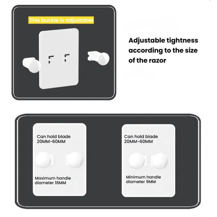 3pcs /Pack Wall-Mounted No-Drill Shaver Organizer Manual/Safety Razor Hook