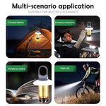 Rechargeable Dual Light Source Camping Lantern & Flashlight Warm/White Portable Outdoor Light, 8 Tungsten Filaments, 4 Tungsten Filaments