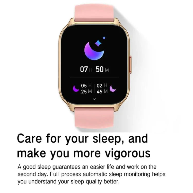 血中酸素／睡眠／心拍数健康モニタリングスマートウォッチ スクエアスポーツダブルストラップ、ゴールドスチール＋シリコンピンク、ブラックスチール＋シリコンブラック