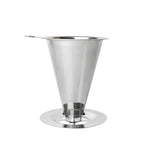 V60ステンレススチールコーヒーフィルター ベース付き ポアオーバー抽出用 1-2カップ 300メッシュ、1-3カップ 300メッシュ、1-4カップ 300メッシュ、1-4カップ 600メッシュ、1-6カップ 600メッシュ、1-8カップ 300メッシュ