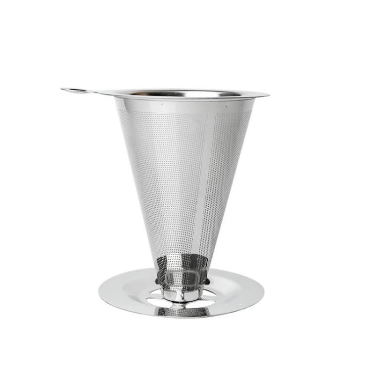V60ステンレススチールコーヒーフィルター ベース付き ポアオーバー抽出用 1-2カップ 300メッシュ、1-3カップ 300メッシュ、1-4カップ 300メッシュ、1-4カップ 600メッシュ、1-6カップ 600メッシュ、1-8カップ 300メッシュ