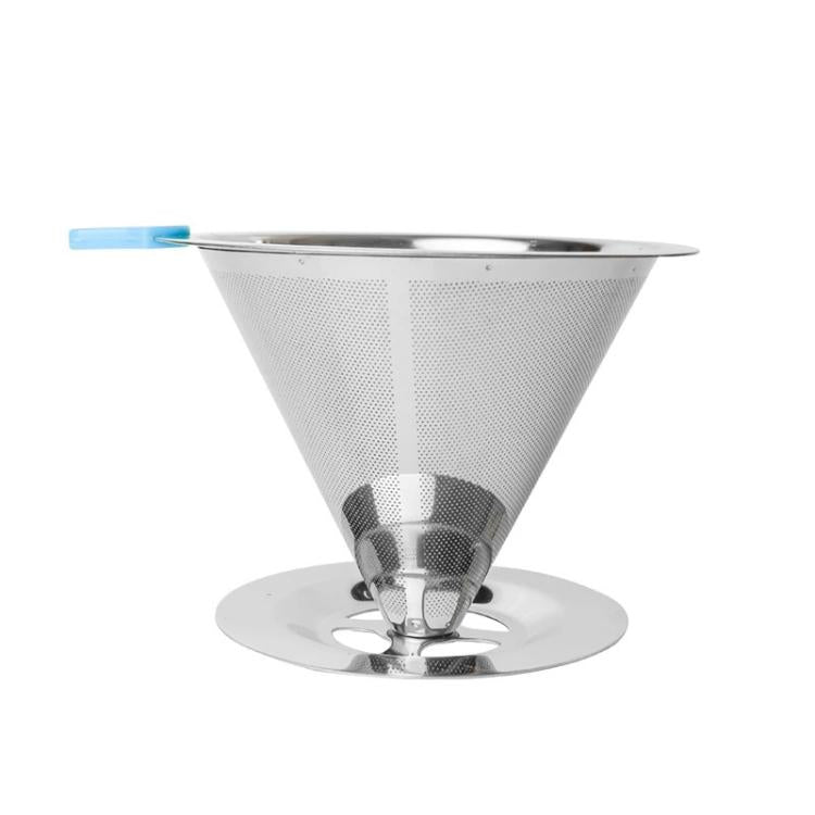 V60ステンレススチールコーヒーフィルター ベース付き ポアオーバー抽出用 1-2カップ 300メッシュ、1-3カップ 300メッシュ、1-4カップ 300メッシュ、1-4カップ 600メッシュ、1-6カップ 600メッシュ、1-8カップ 300メッシュ