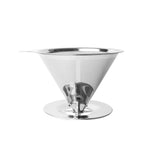 V60ステンレススチールコーヒーフィルター ベース付き ポアオーバー抽出用 1-2カップ 300メッシュ、1-3カップ 300メッシュ、1-4カップ 300メッシュ、1-4カップ 600メッシュ、1-6カップ 600メッシュ、1-8カップ 300メッシュ