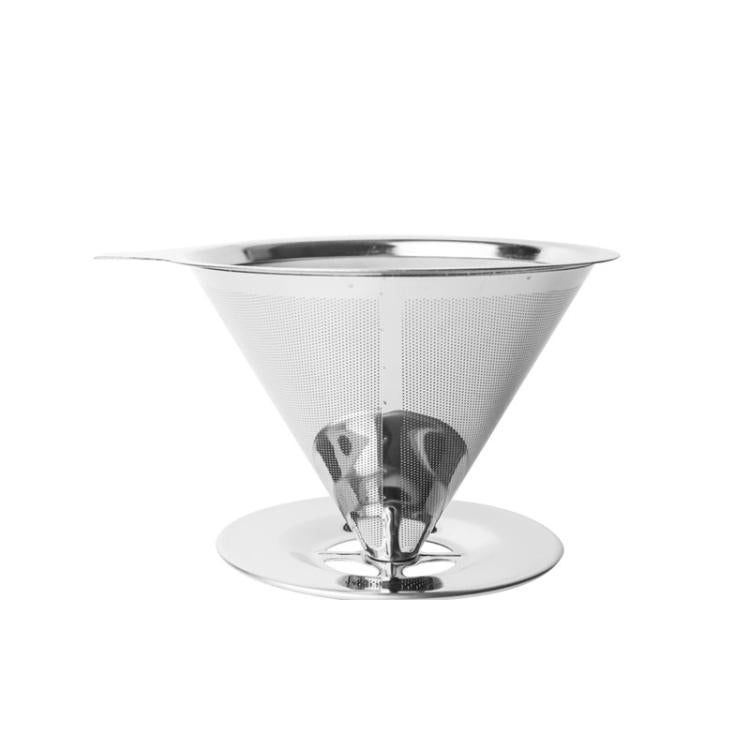 V60ステンレススチールコーヒーフィルター ベース付き ポアオーバー抽出用 1-2カップ 300メッシュ、1-3カップ 300メッシュ、1-4カップ 300メッシュ、1-4カップ 600メッシュ、1-6カップ 600メッシュ、1-8カップ 300メッシュ