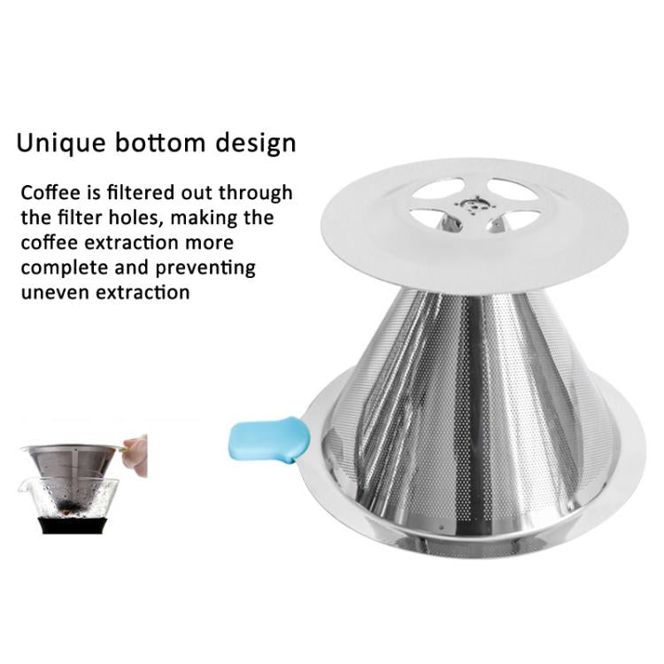 V60ステンレススチールコーヒーフィルター ベース付き ポアオーバー抽出用 1-2カップ 300メッシュ、1-3カップ 300メッシュ、1-4カップ 300メッシュ、1-4カップ 600メッシュ、1-6カップ 600メッシュ、1-8カップ 300メッシュ