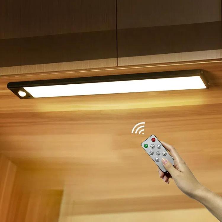 充電式 モーションセンサー ライトバー キャビネット ワードローブランプ リモコン付き 20cm シルバー、40cm シルバー、60cm シルバー、80cm シルバー、20cm ブラック、40cm ブラック、60cm ブラック、80cm ブラック