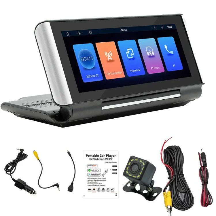 6.86インチ 折りたたみ式ポータブル Bluetooth カーMP5プレーヤー MirrorLink/CarPlay/Android Auto対応, B5370, B5370+4LEDリバースカメラ, B5370+8LEDリバースカメラ, B5370+12LEDリバースカメラ