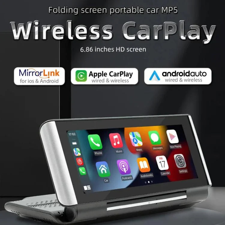 6.86インチ 折りたたみ式ポータブル Bluetooth カーMP5プレーヤー MirrorLink/CarPlay/Android Auto対応, B5370, B5370+4LEDリバースカメラ, B5370+8LEDリバースカメラ, B5370+12LEDリバースカメラ