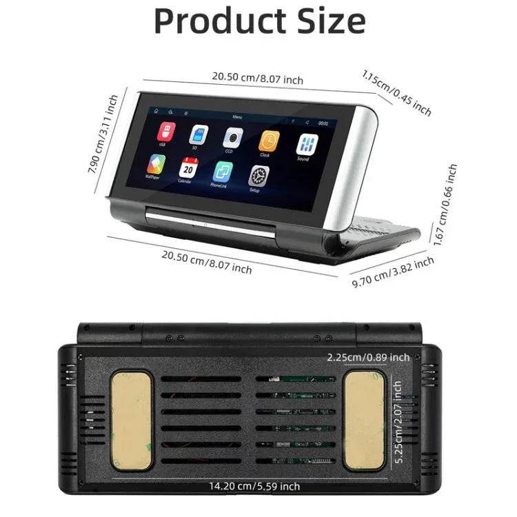 6.86インチ 折りたたみ式ポータブル Bluetooth カーMP5プレーヤー MirrorLink/CarPlay/Android Auto対応, B5370, B5370+4LEDリバースカメラ, B5370+8LEDリバースカメラ, B5370+12LEDリバースカメラ