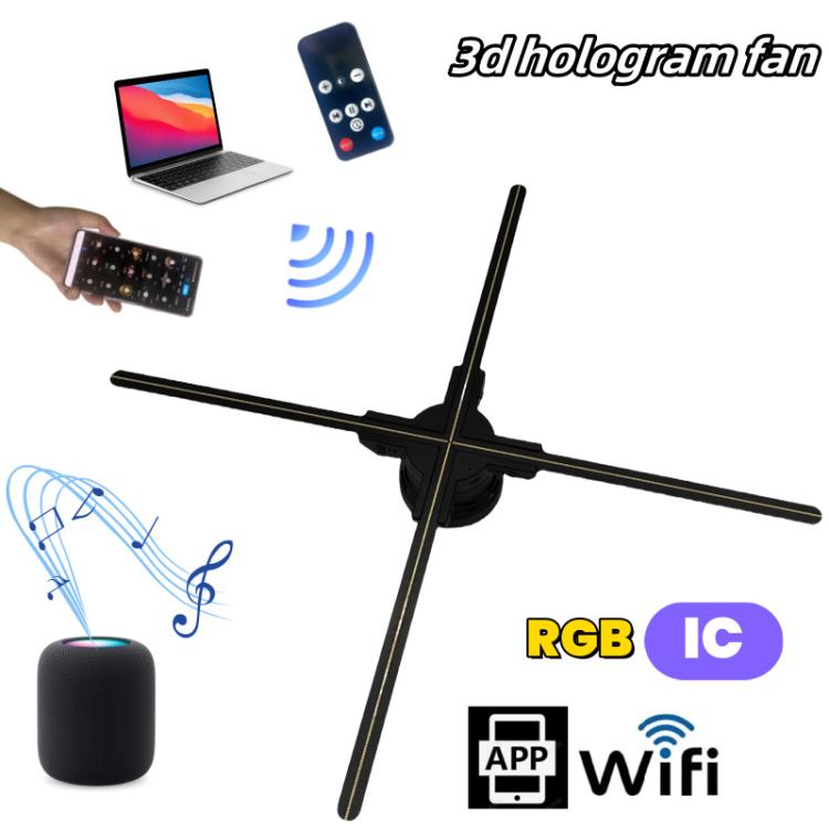 60cm 3D ホログラフィックファン 1600x720解像度 & 720 LEDs WiFi/APP DIYコンテンツコントロール、米国プラグ、EUプラグ、英国プラグ、オーストラリアプラグ