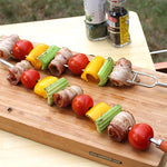 NOBANA アウトドアBBQグリルフォーク ポータブルステンレス製木製ハンドル付きグリル串 収納バッグ付き、7本セット ホワイト、7本セット ブラック、10本セット ホワイト、10本セット ブラック