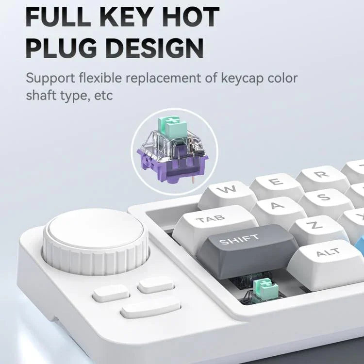 MKESPN 19キー USB-C 有線ゲーミングキーボード マクロプログラム可能 ホットスワップ対応 コントロールノブ＆ジョイスティックスクロールホイール付き、K811 ブラック