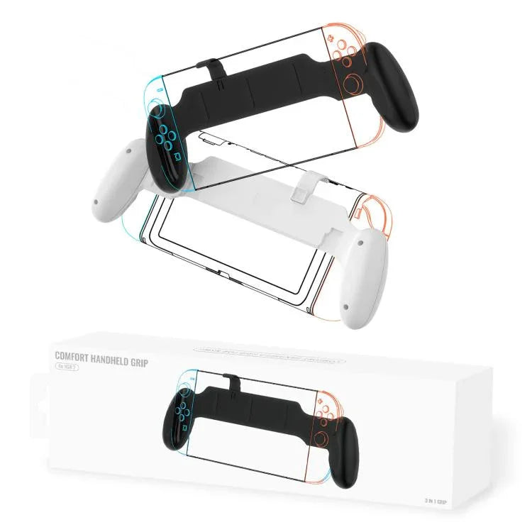 Nintendo Switch 2 / Switch / Switch OLED用 人間工学的滑り止めグリップハンドル、JYS-NS2297 ブラック、JYS-NS2297 ホワイト
