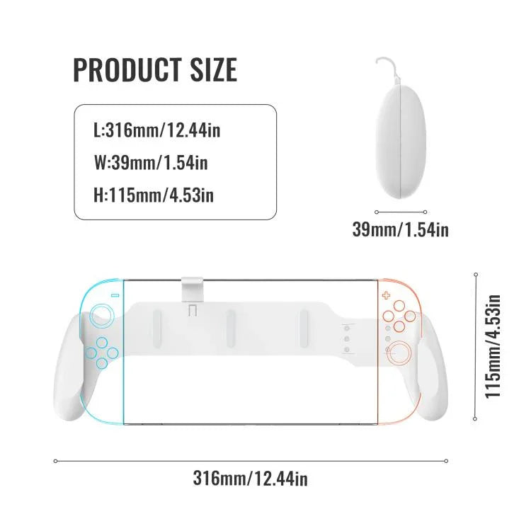 Nintendo Switch 2 / Switch / Switch OLED用 人間工学的滑り止めグリップハンドル、JYS-NS2297 ブラック、JYS-NS2297 ホワイト