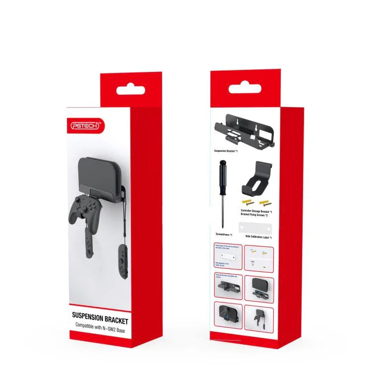 Nintendo Switch 2用 PGTECH GP-369 ゲームコンソール壁掛け収納ラック ハンドル付き収納フック
