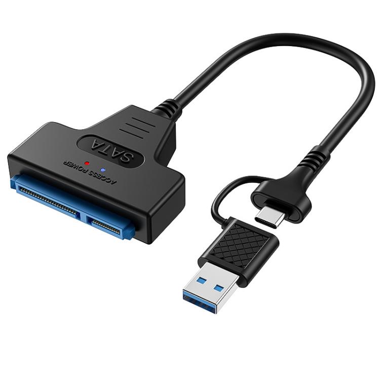 USB 3.0/USB-C から SATA 22ピン アダプターケーブル 2.5インチ ノートパソコン HDD/SSD 用、25cm