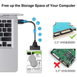 USB 3.0/USB-C から SATA 22ピン アダプターケーブル 2.5インチ ノートパソコン HDD/SSD 用、25cm