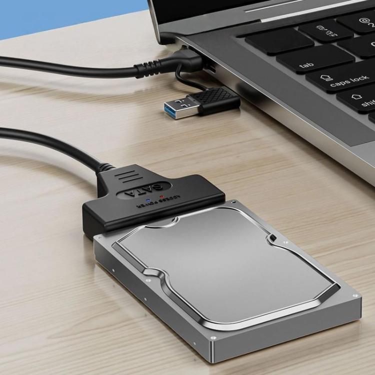 USB 3.0/USB-C から SATA 22ピン アダプターケーブル 2.5インチ ノートパソコン HDD/SSD 用、25cm
