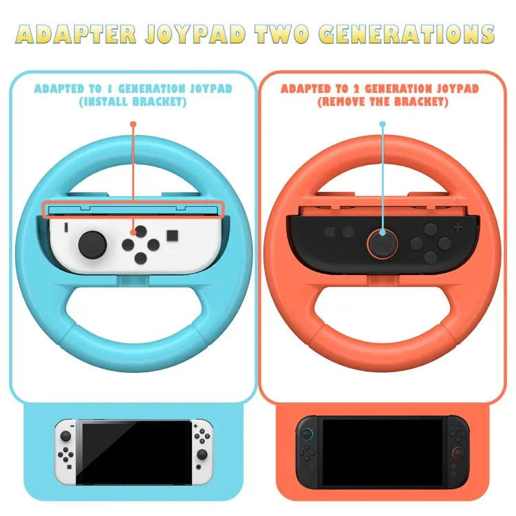 Nintendo Switch 2/Switch Joy-Conコントローラー用ステアリングホイールグリップ2個入りパック