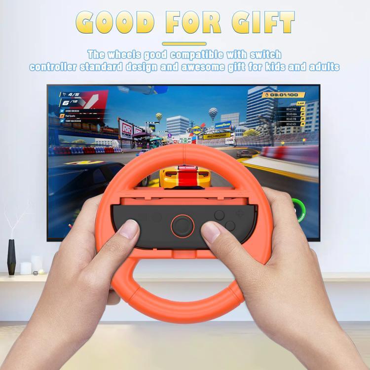 Nintendo Switch 2/Switch Joy-Conコントローラー用ステアリングホイールグリップ2個入りパック