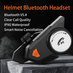 M9 バイク用ヘルメット Bluetooth ヘッドセット IPX6 防水、自動応答、ライダー/配達/グループインタコム向け高音質、M9