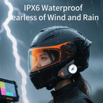 M9 バイク用ヘルメット Bluetooth ヘッドセット IPX6 防水、自動応答、ライダー/配達/グループインタコム向け高音質、M9