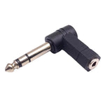 6.35mm から 3.5mm プラグ 90度 ヘッドフォンマイク オーディオアダプター、6.35mm から 3.5mm