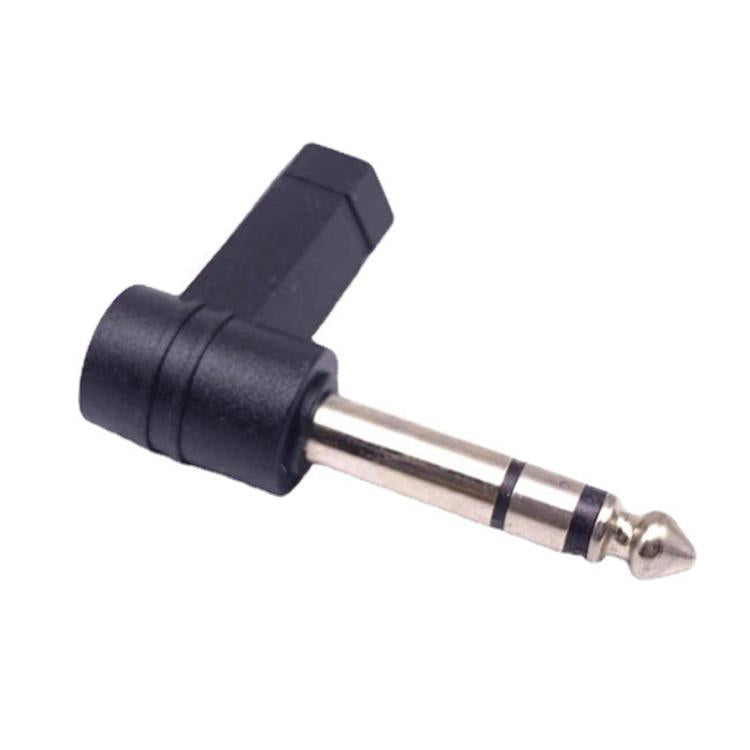 6.35mm から 3.5mm プラグ 90度 ヘッドフォンマイク オーディオアダプター、6.35mm から 3.5mm