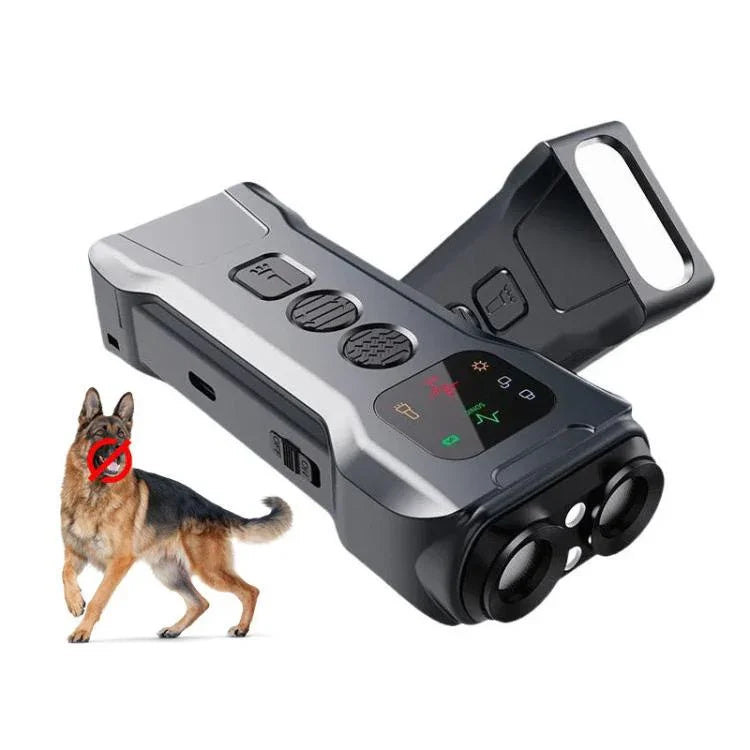 P9 デュアルヘッド超音波犬撃退器 充電式反鳴きデバイス カラースクリーン、LEDテールライト付き、P9
