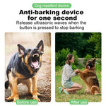 P9 デュアルヘッド超音波犬撃退器 充電式反鳴きデバイス カラースクリーン、LEDテールライト付き、P9