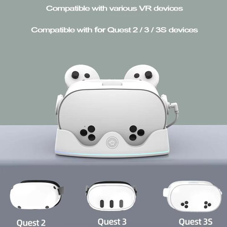 Meta Quest 3S / 3 / 2 用 iplay HBV-641 ハンドル収納ラック VRヘッドセット充電スタンド LEDライト付き