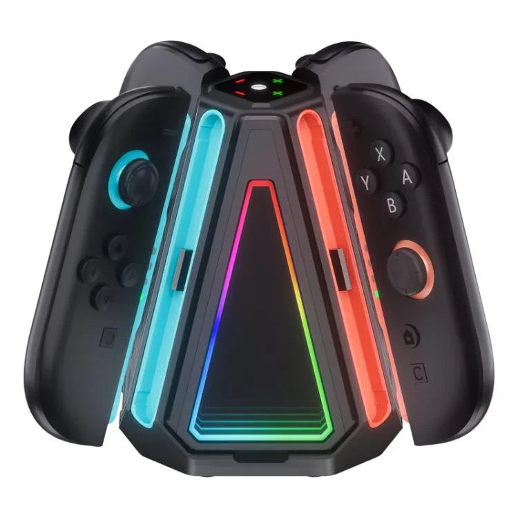 Nintendo Switch 2用 Joy-Conコントローラー 4-in-1 三角形充電ベース RGBライト付き、S219