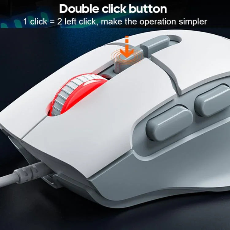 iMICE G800 7キー 7200DPI 有線ゲーミング静音マウス LEDライト付き