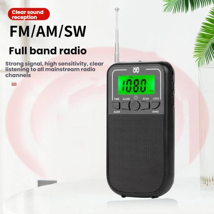携帯用FM/AM/SWマルチバンド高感度クロック制御ラジオプレーヤー、EU用、US用