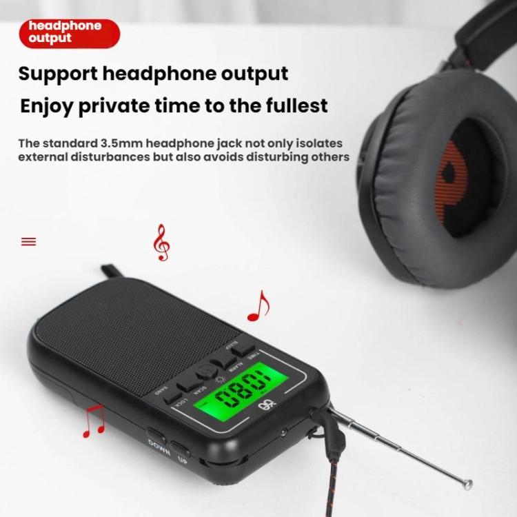携帯用FM/AM/SWマルチバンド高感度クロック制御ラジオプレーヤー、EU用、US用