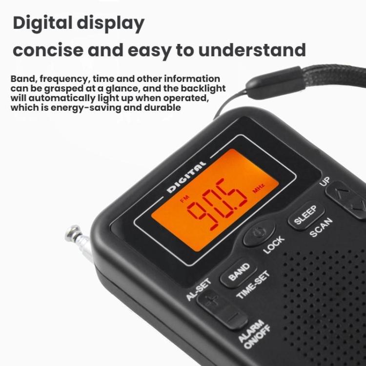 携帯用FM/AMクロック制御ステレオポケットラジオプレーヤー、EU用、US用
