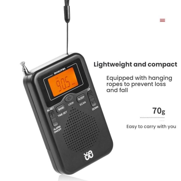 携帯用FM/AMクロック制御ステレオポケットラジオプレーヤー、EU用、US用
