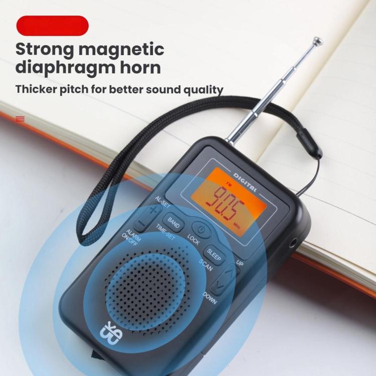 携帯用FM/AMクロック制御ステレオポケットラジオプレーヤー、EU用、US用