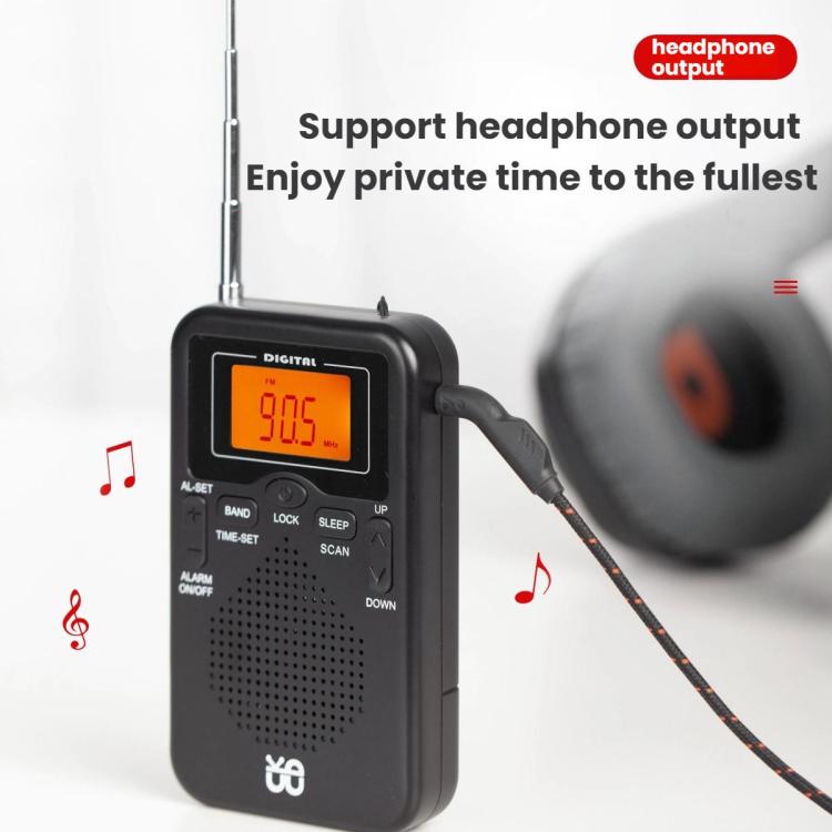 携帯用FM/AMクロック制御ステレオポケットラジオプレーヤー、EU用、US用