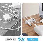 AhaStyle WE31 6個セット デスクトップケーブルシリコン収納ドックオーガナイザ ユニバーサル3穴ケーブルクリップ
