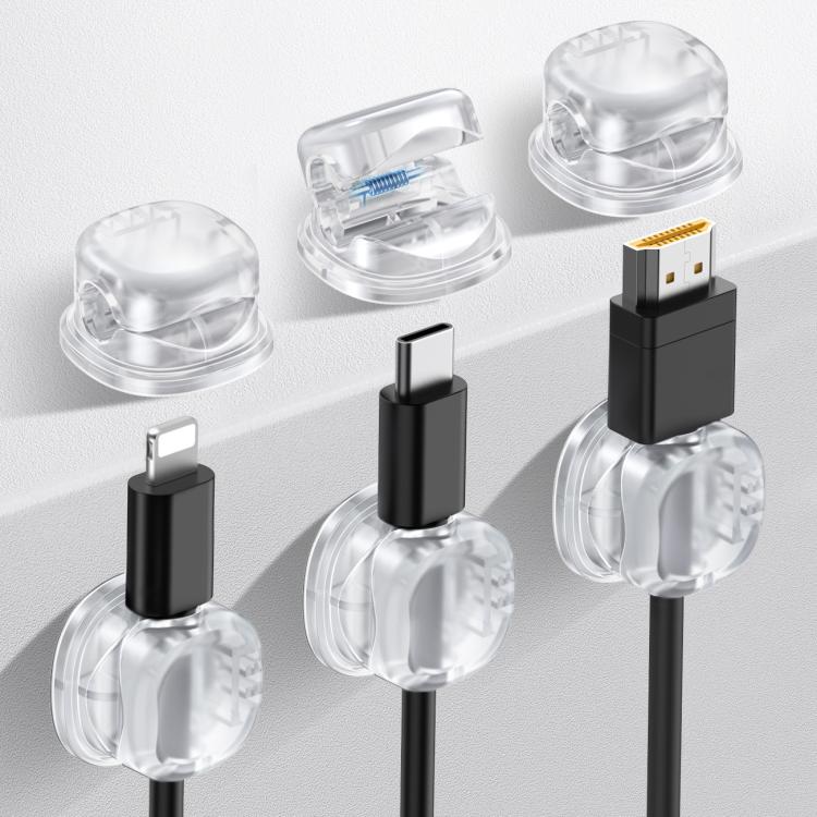 AhaStyle WG178 6個セット 多機能粘着デスクトップケーブルオーガナイザ データ充電ケーブルクリップ