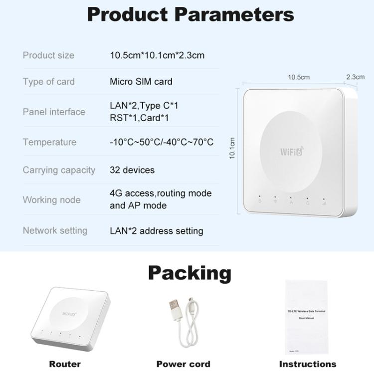 E8 4G ミニCPE ワイヤレスプラグカードルーター デュアルネットワークポート WiFi6 ワイヤレスホットスポット, E8