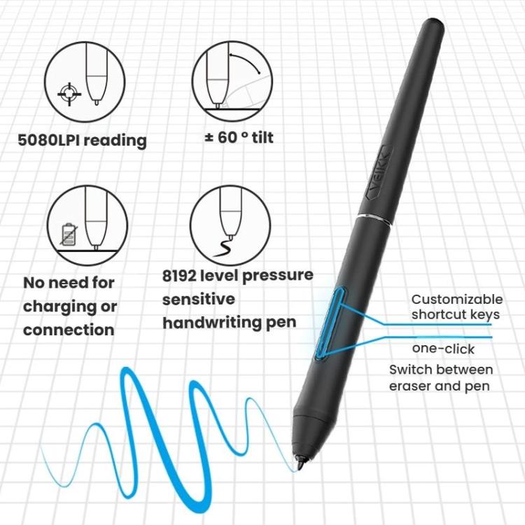 VEIKK VK2200PRO 21.5 inch Digital Screen Hand Drawing Screen Electronic Drawing Screen Compatible With Mobile Phone, EU Plug, US Plug, UK Plug