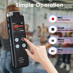 ポータブルHDノイズキャンセリング音声起動デジタルボイスレコーダー 会議用、64GB、128GB